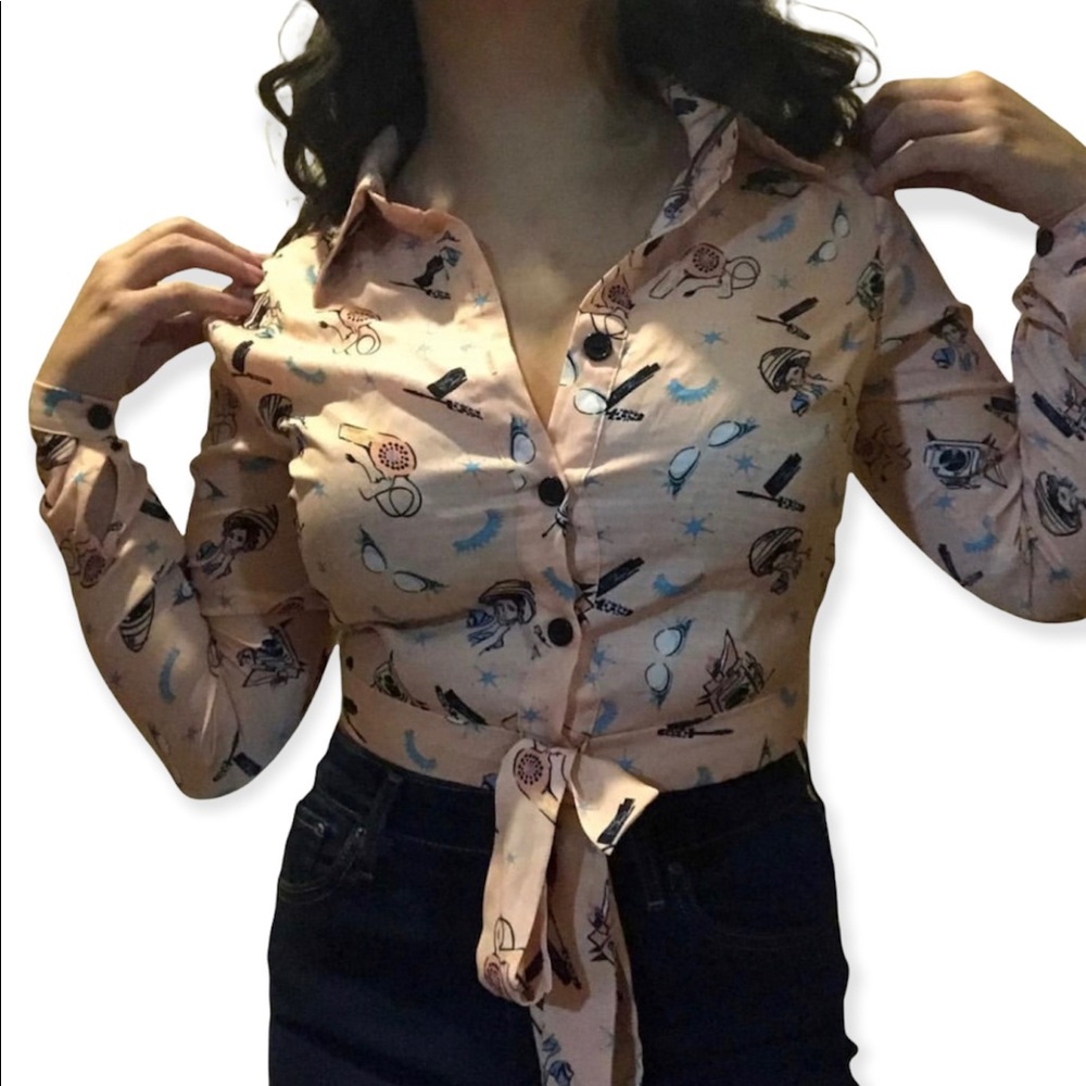 BUBBLE GUM PINK LONG SLEEVE BEAUTY BLOUSE